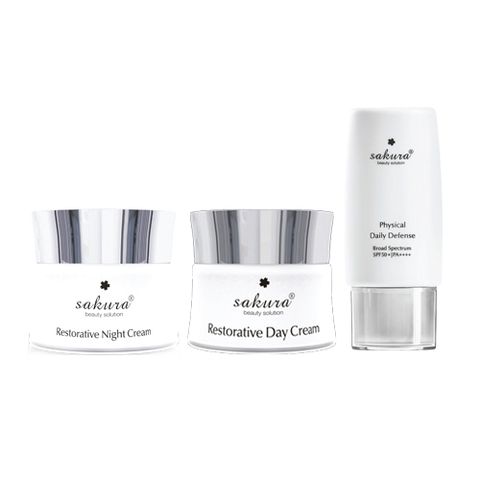 Bộ sản phẩm phục hồi da ngày & đêm Sakura Restorative (SA10)