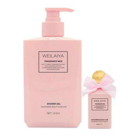 Sữa tắm trắng da hương nước hoa Weilaiya Niacinamide Beauty Purifying Shower Gel (kèm lọ mini 60ml) Wei25