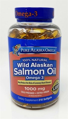Viên Uống dầu cá hồi Pure Alaska Omega-3 Wild Salmon Oil 1000mg 210 viên(Mỹ) HOT15