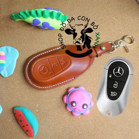  Bao Da Chìa Khoá Mec C-Class, E-Class, S-Class W223 (dòng mới 2022), bao da Mercedes Ép Phom handmade da thật 003e 