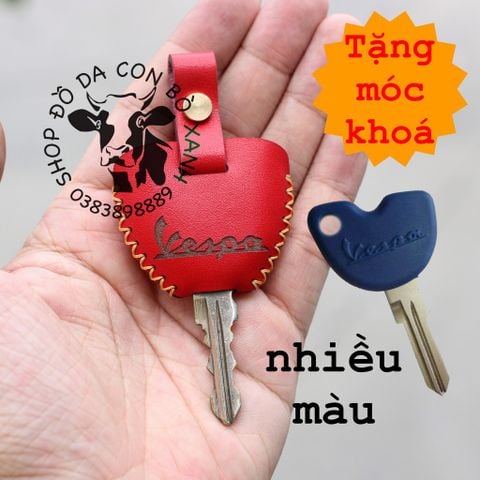  Bao Da Chìa Khóa Vespa handmade da thật 