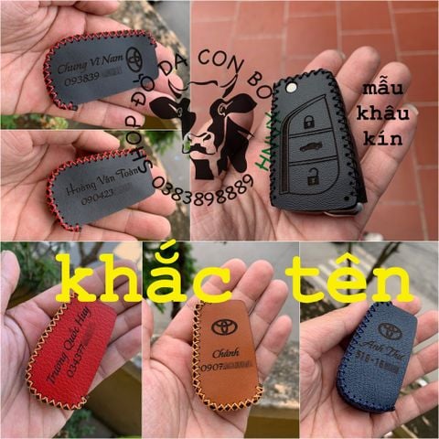  Bao Da Chìa Khóa Toyota Fortuner, Innova, Hilux, Altis( Điện gập) Da bò 100% 006 
