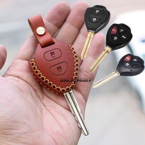  Bao da chìa khóa Toyota Vios, Yaris, Innova, Altis, Fortuner, Hilux, Camry 2006 - 2012 handmade da thật (chìa cơ) 001 
