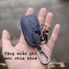 Bao da chìa khóa Chevrolet Trax handmade da thật  khắc tên sđt 004