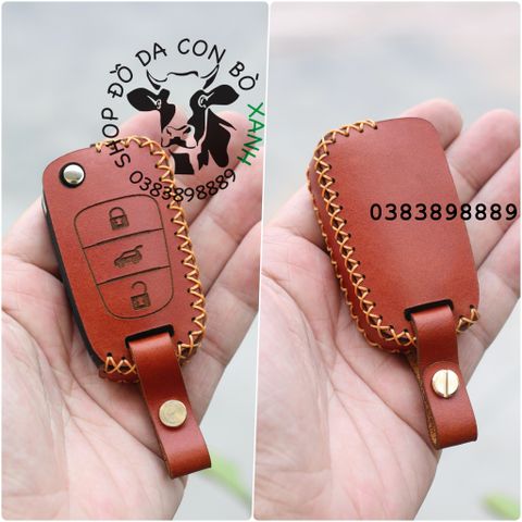  Bao Da Chìa Khoá Hyundai i20, i30, Accent, Elantra Handmade Da Thật (chìa gập mẫu cũ) 002 