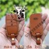 Bao da chìa khóa Kia Morning, Cerato, K3, Rondo, Rio, Soluto, Sorento, Sportage, Seltos, Sonet Deluxe handmade da thật (chìa gập) 005