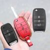 Bao da chìa khóa Kia Morning, Cerato, K3, Rondo, Rio, Soluto, Sorento, Sportage, Seltos, Sonet Deluxe handmade da thật (chìa gập) 005