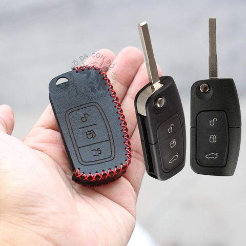  Bao da chìa khoá Ford Ecosport, Fiesta, Focus, Mondeo chìa Gập handmade da thật 001 