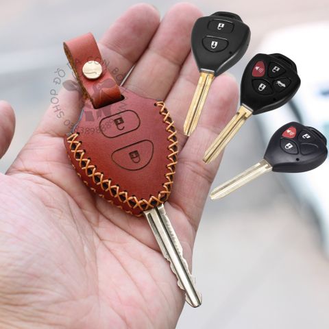  Bao da chìa khóa Toyota Vios, Yaris, Innova, Altis, Fortuner, Hilux, Camry 2006 - 2012 handmade da thật (chìa cơ) 001 