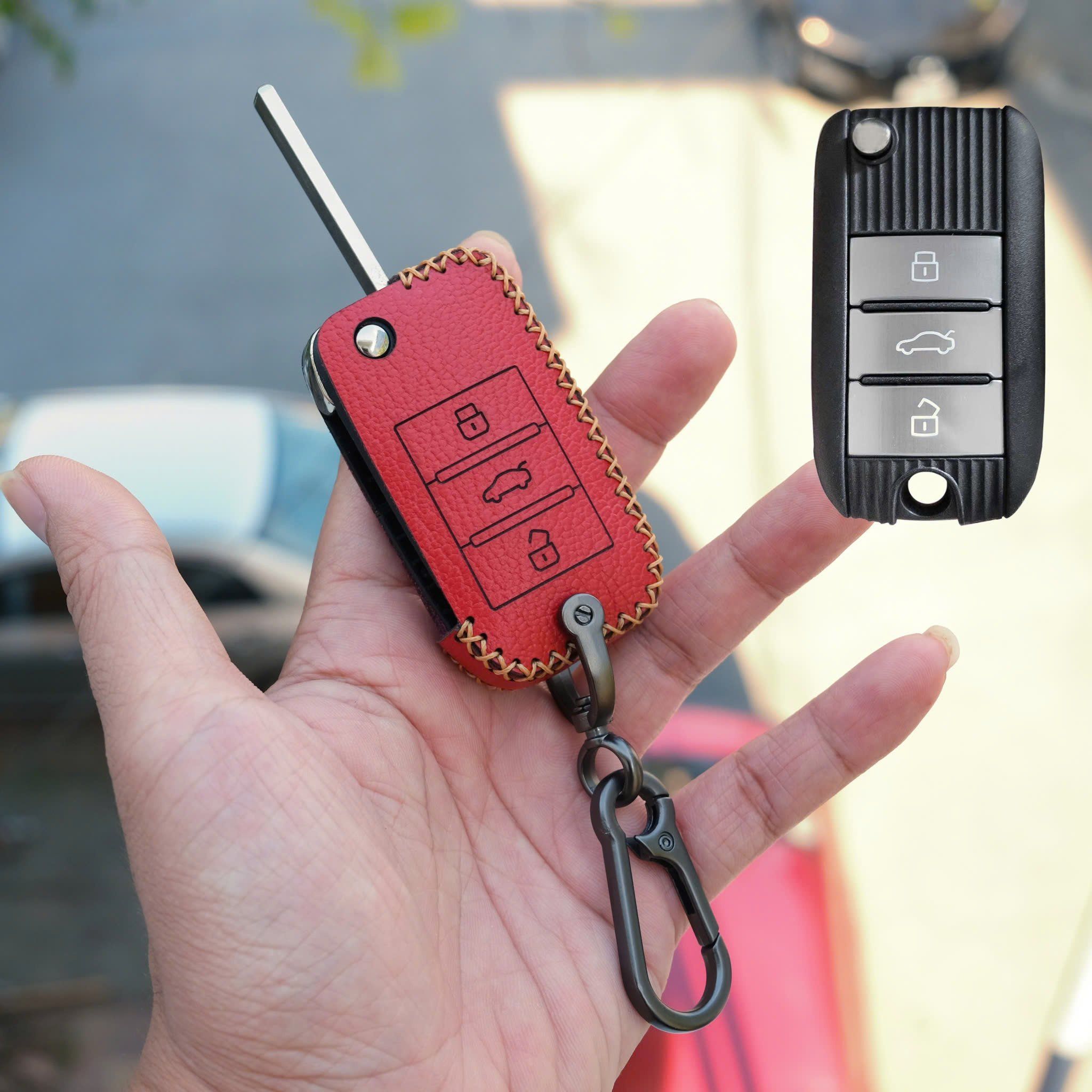 Bao da chìa khoá MG 5 MT, MG5 chìa cơ chìa gập khoá gập handmade da thật 002