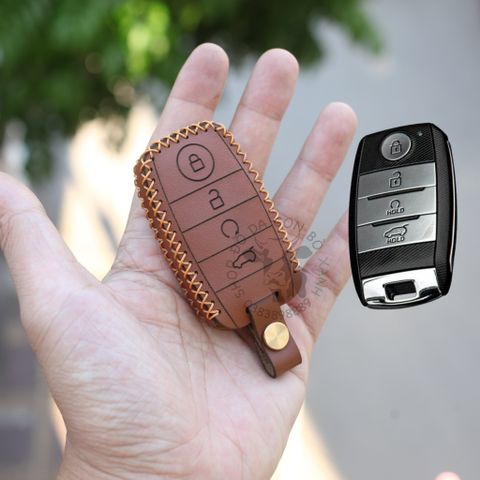  Bao Da Chìa Khoá KIA Seltos 2023, Sonet luxury, Premium, new Carens , Caren 2022 2023 logo KIA mới handmade Da Thật 006B 