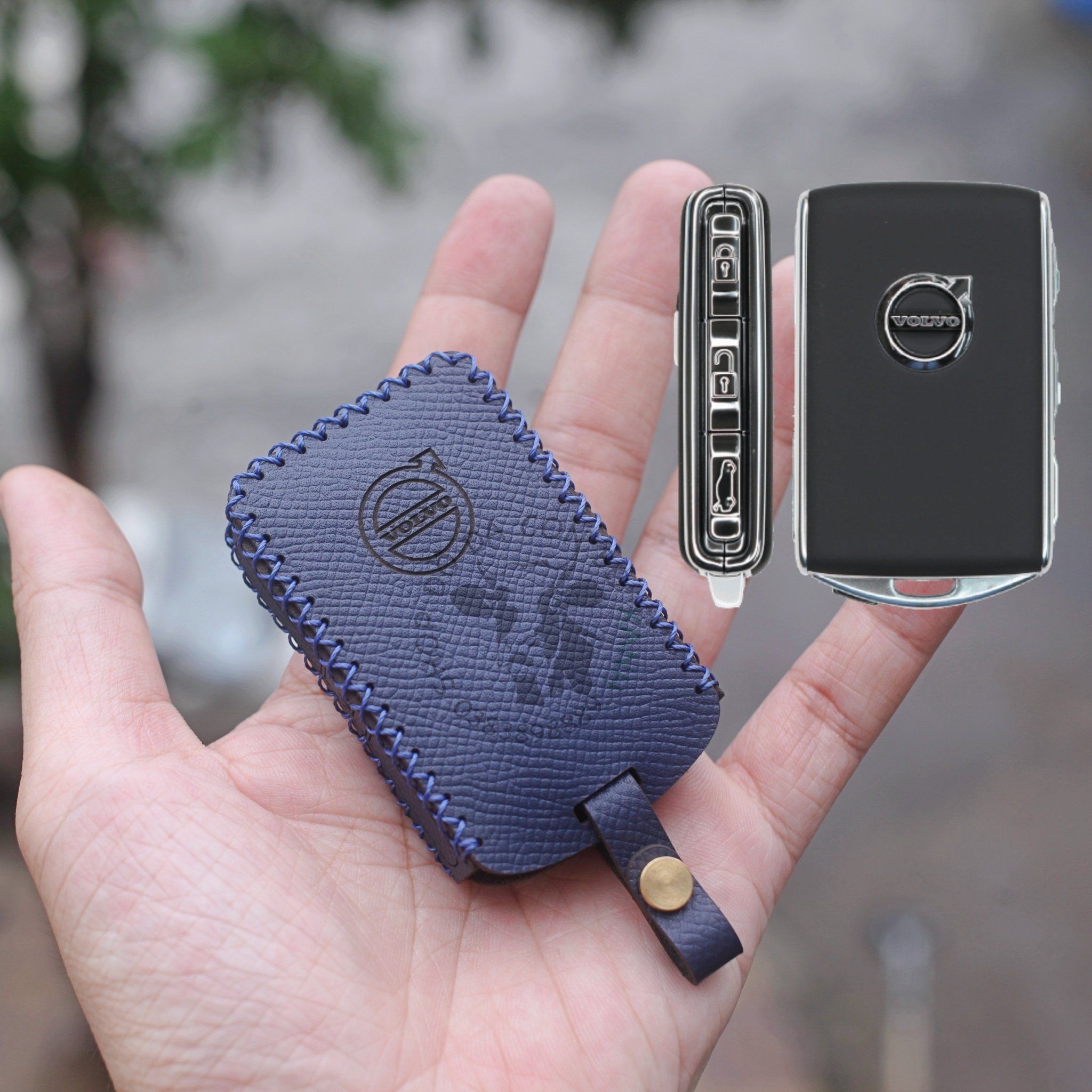 Bao Da Chìa Khóa Volvo XC90, XC60, XC40, V90, S90, S60 handmade da thật 001
