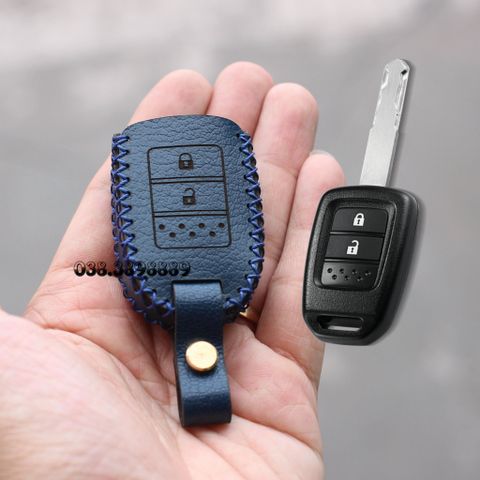  {Da Bò Tự Nhiên} Bao Da Chìa Khóa Cơ Xe Honda Brio, City 2014-2018  Da Bò Nhiều màu sắc. Có Móc Đi Cùng 002 