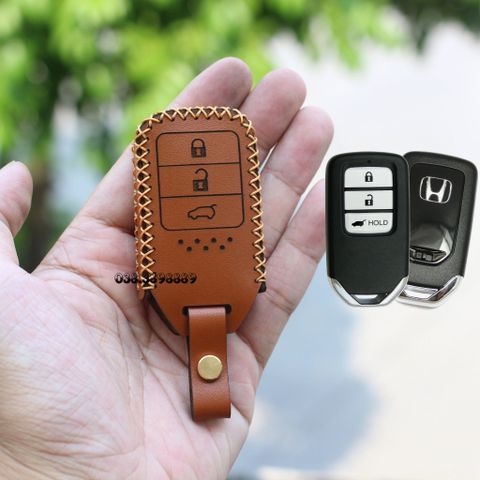  Bao Da Chìa Khóa Ôtô Honda CRV, City, Civic (2-3-4nút) Da Bò Nhập Khẩu, Khắc Tên + Số ĐT Chủ Xe 003 