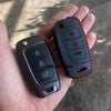 bao da chìa khoá Hyundai accent MT bản thiếu chìa gập 2018 handmade da thật 007