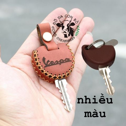  Bao Da Chìa Khóa Vespa handmade da thật (chìa khoá DÀY) 
