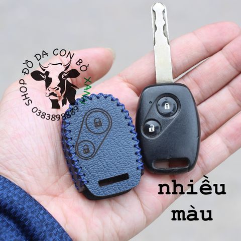  Bao da chìa khóa Honda civic, CRV, CR-V 2006 2012, city 2010 handmade da thật (chìa cơ) 001 