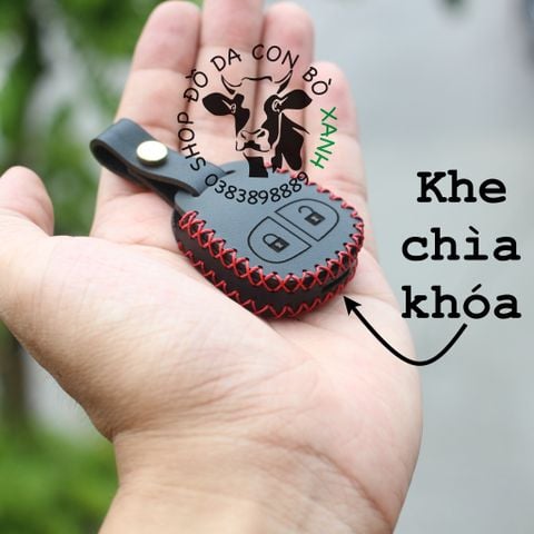  Bao da chìa khoá Mitsubishi Grandis , Triton, Pajero Sport, Mirage, Outlander, Lancer (chìa cơ) handmade da thật 