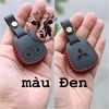 Bao da chìa khoá Mitsubishi Grandis , Triton, Pajero Sport, Mirage, Outlander, Lancer (chìa cơ) handmade da thật