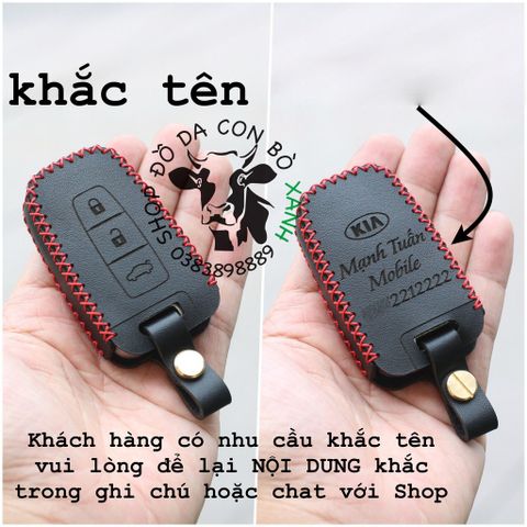  Bao Da Chìa Khoá Kia Morning, Rio, Sorento, Sportage, Optima, K5 handmade Da Thật 003 
