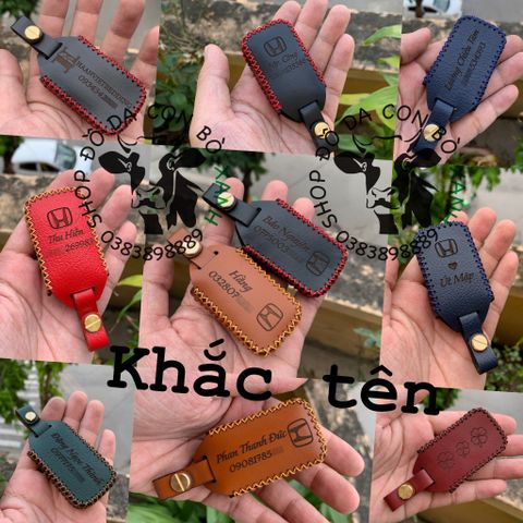  Bao da chìa khoá Honda Jazz, CRV, HRV handmade da thật 003 