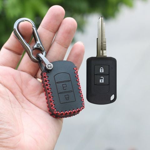  Bao Da Chìa Khoá ô tô Mitsubishi Xpander, Triton, Attrage, Mirage, Lancer (chìa cơ) handmade Da Thật 002 