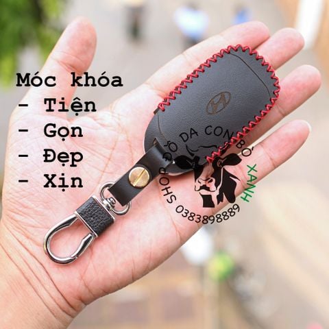  (Da Thật) Bao Da Chìa Khoá Hyundai Accent 2021, Da Bò Nhập Khẩu ITALIA, Khắc Tên & Số ĐT Chủ Xe. 4 nút bấm 009 
