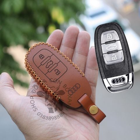  Bao da chìa khoá Audi A3, A4, A5, A6, A7, A8, A4L, A6L, Q5, Q7 handmade da thật 001 
