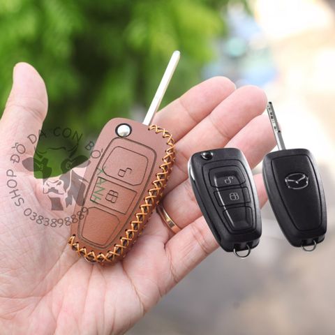  Bao da chìa khoá Mazda BT50 handmade da thật 001 