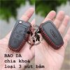 Bao da chìa khoá Ford Focus, Ecosport, Fiesta, Ranger chìa Gập handmade da thật 002