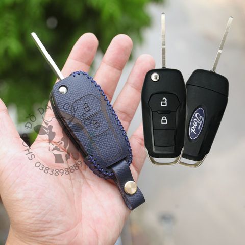  Bao da chìa khoá Ford Ranger, Everest chìa Gập handmade da thật 003 