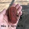 Bao da chìa khoá hyperion mẫu nút A B handmade da thật