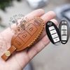 (Da Thật) Bao Da Chìa Khóa Ôtô Nissan Xtrail, Navara, teana, terra,... Da Bò Nhập Khẩu, Khắc Tên + Số ĐT Chủ Xe 002