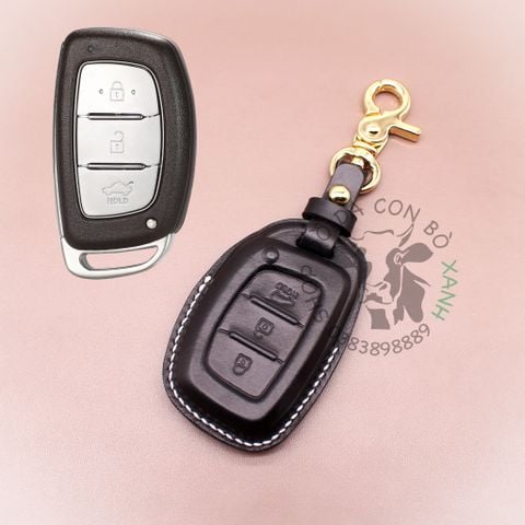  Bao Da Chìa Khoá Ép Phom Hyundai Tucson, Elantra, i10, i20 active, Creta, Sonata Handmade Da Thật 008e 