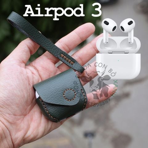  Bao da Apple Airpods 3, Airpod 3, AP3, airpods3, airpod3 handmade da thật 