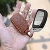 Bao Da Chìa Khóa Ôtô Hyundai  i10, i20 active, Creta, Tucson, Elantra, Sonata Da Bò Nhập Khẩu, Khắc Tên + Số ĐT Chủ Xe 008