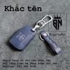 Bao da móc khoá bọc ốp chìa khóa xe ô tô Toyota Vios G, da bò thật 004