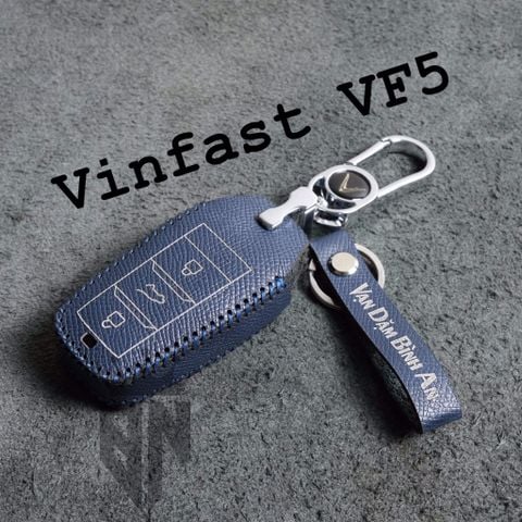  Bao da bọc ốp chìa khoá xe ô tô Vinfast VF5 xe điện handmade da thật 004 