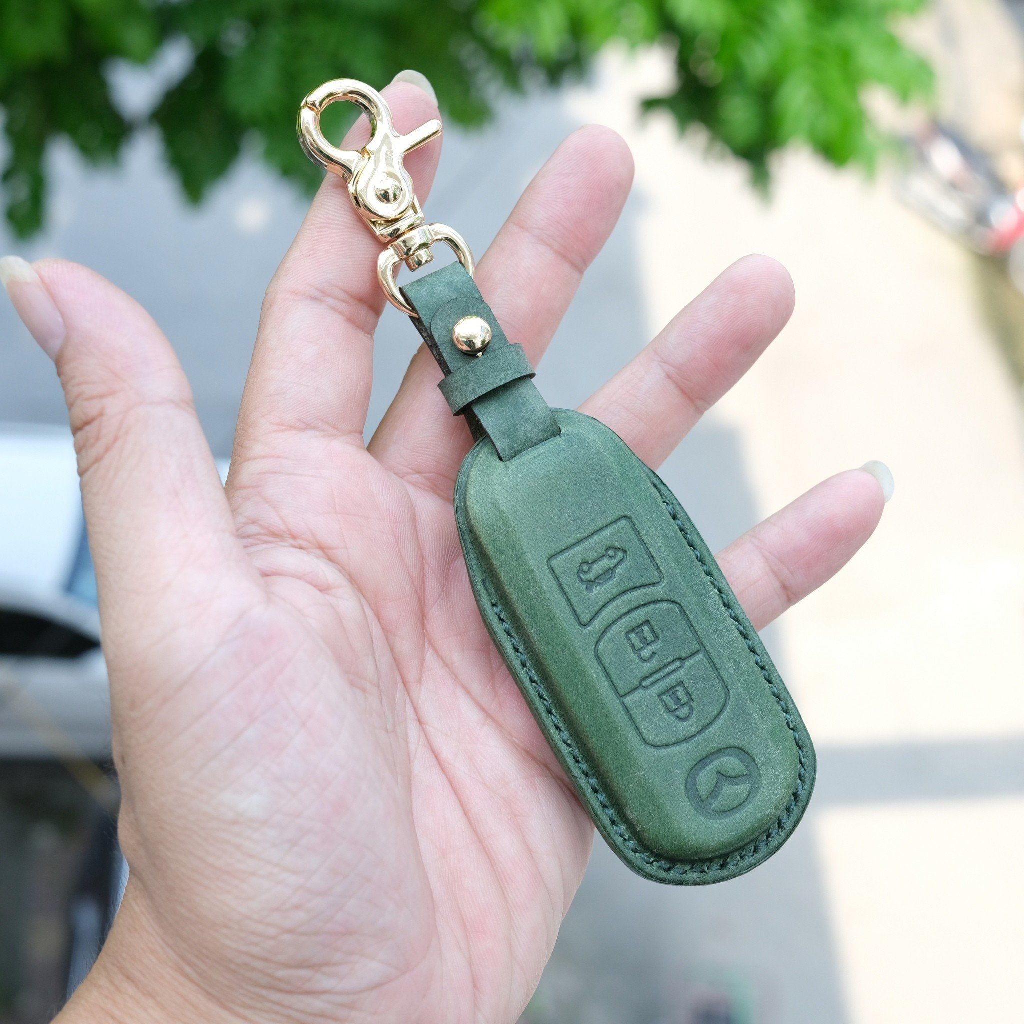 Bao Da Chìa Khoá Ép Phom Mazda 2, Mazda 3, Mazda 6, CX5, CX8, CX9 handmade da thật 002e