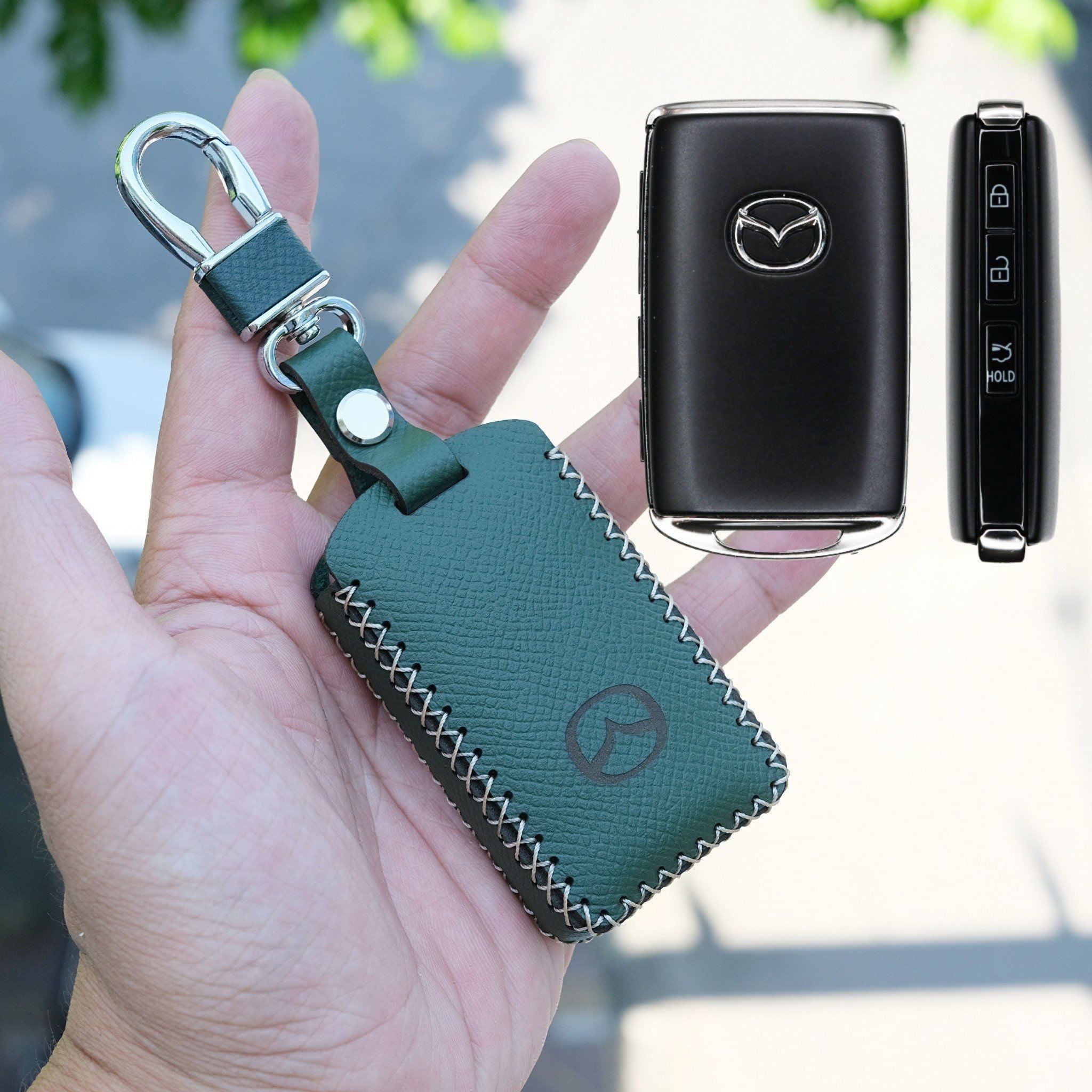 Bao da chìa khoá mazda3, mazda CX3, CX30, CX8 2022, new CX5 2023 mẫu mới, mazda 2 2023 handmade da thật 003