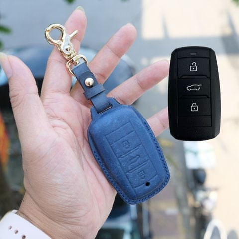  Bao da ép phom chìa khoá xe ô tô Vinfast VF5, VF5 PLUS, xe điện VF 5 handmade da thật 004e 
