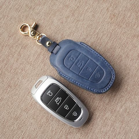  Bao Da Chìa Khoá Ép Phom Hyundai SantaFe 2021, tucson 2022 allnew handmade da thật 011e 
