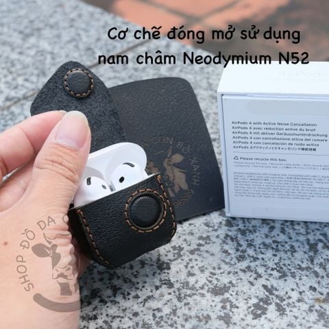 Bao da ốp airpod 4 Apple Airpods 4, AP4, airpods4, airpod4 handmade da thật 