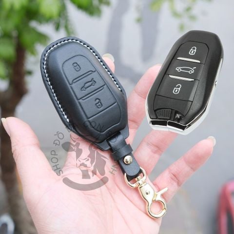  Bao Da Chìa Khoá Ép Phom Peugeot 3008, 5008, 2008 all new handmade da thật 001 