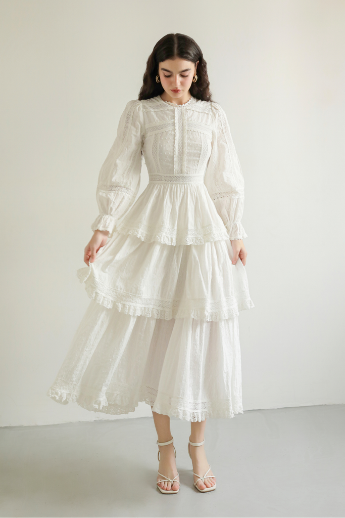 Đầm cotton tay dài Grace DAM004