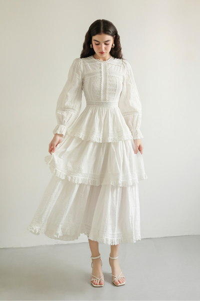 Đầm cotton tay dài Grace DAM004