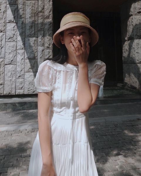 Hera pleated chiffon dress - MIDI