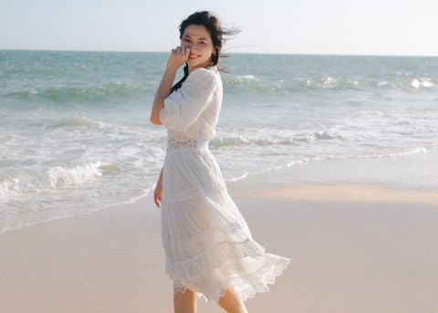 Đầm cotton tay lửng Lucy DAM006