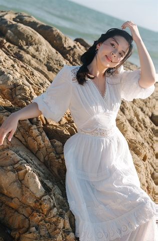 Đầm cotton tay lửng Lucy DAM006