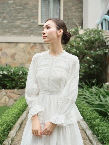 Đầm cotton tay dài Grace DAM004